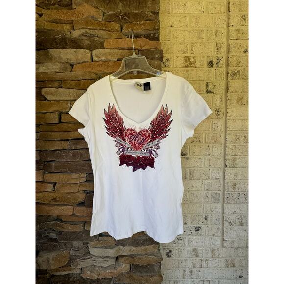 Harley-Davidson Tops - Harley Davidson Ribbed VNeck Shirt-Size Large